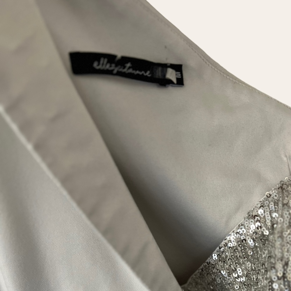 Elle Zeitoune Alexa Silver Cocktail Dress Size M - Picture 7 of 11
